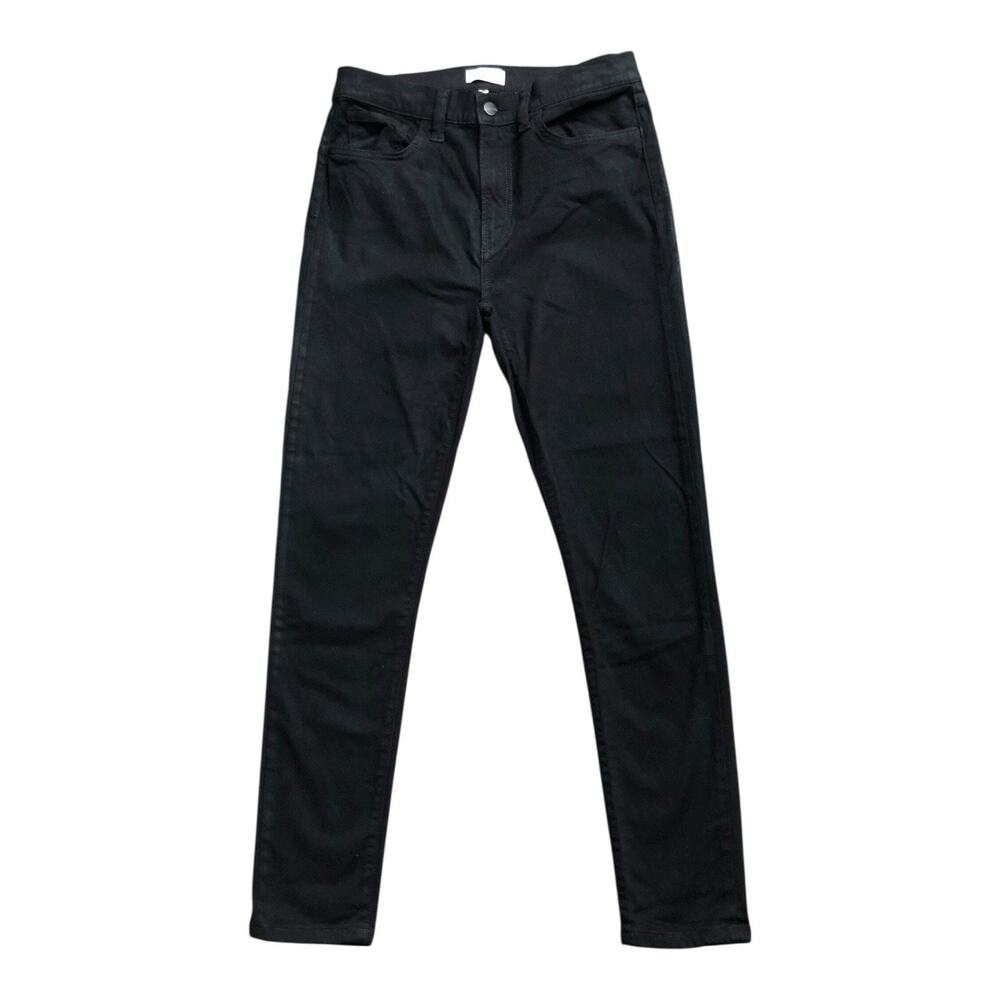 Joes Jeans The Charlie Womens Size 30 High Rise Skinny Ankle Black Coated Jeans